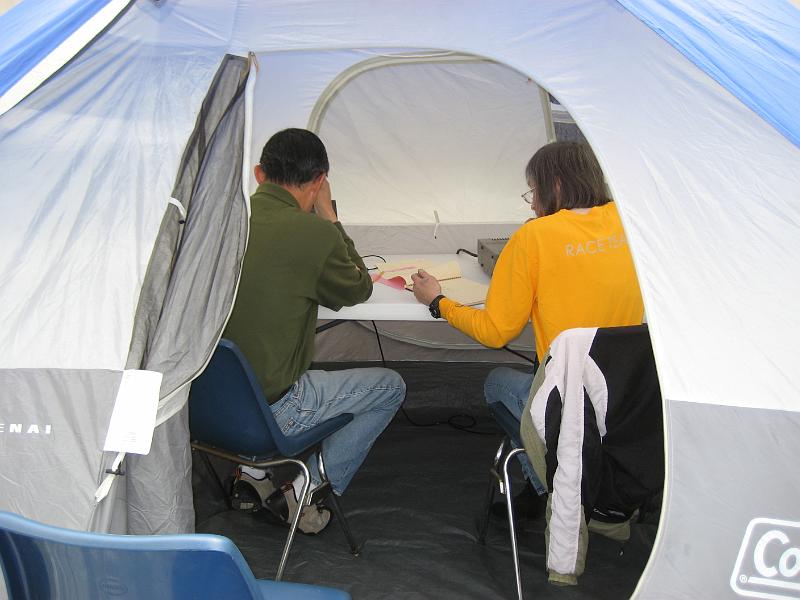 IMG_0876.JPG - Daniel Yang KJ6FKS logging and Diana Feinberg AI6DF operating SSB station.