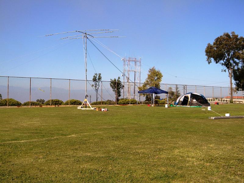 024.JPG - Our SSB station, with L.A. County radio towers in background.