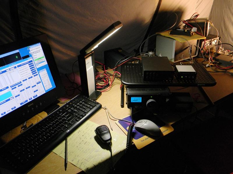 027.JPG - RTTY setup in CW tent, early AM