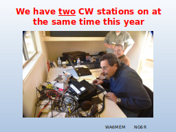 We have two CW stations on at the same time this year