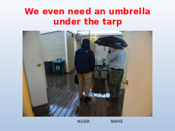 We even need an umbrella under the tarp