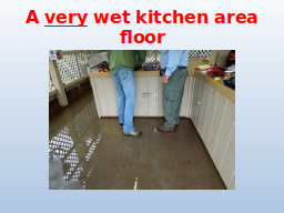 A very wet kitchen area floor