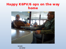 Happy K6PV/6 ops on the way home