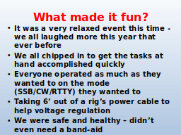 What made it fun?
