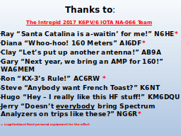 Thanks to: