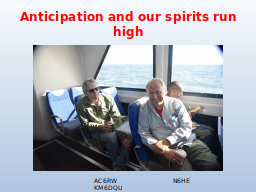 Anticipation and our spirits run high