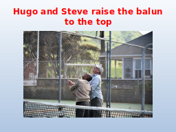 Hugo and Steve raise the balun to the top