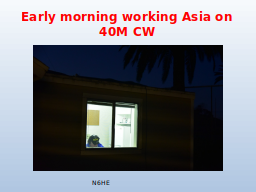 Early morning working Asia on 40M CW